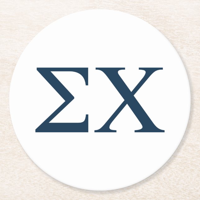 Sigma Chi Letter Logo Round Paper Coaster (Front)