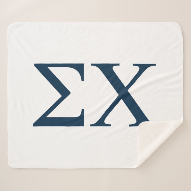 Sigma Chi Letter Logo Sherpa Blanket (Front (Horizontal))