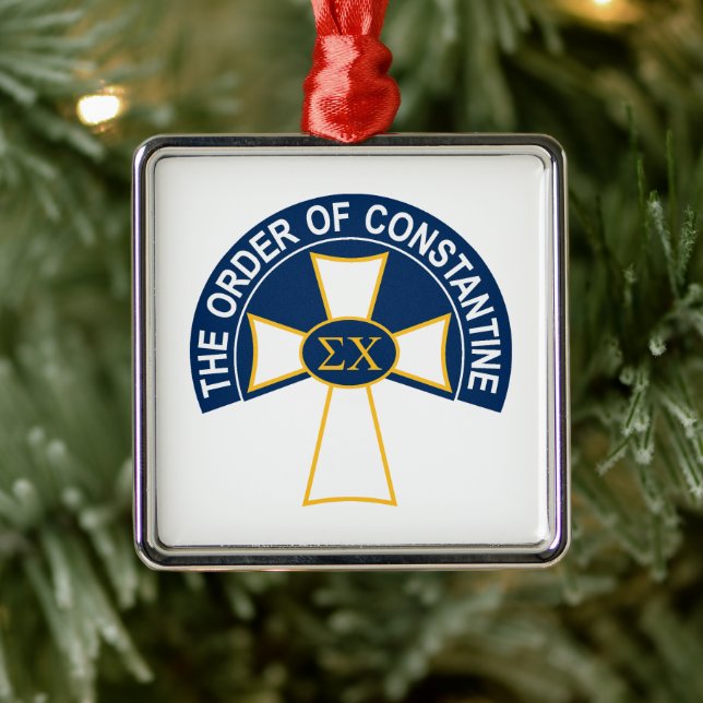 Sigma Chi Order of Constantine Logo Metal Ornament (Tree)
