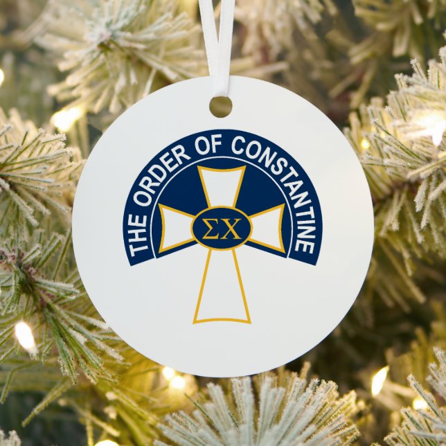 Sigma Chi Order of Constantine Logo Metal Ornament (Insitu)