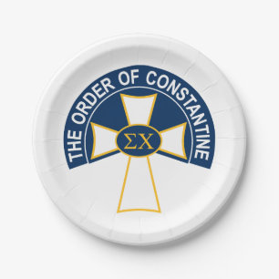 Sigma Chi Order of Constantine Logo Paper Plates