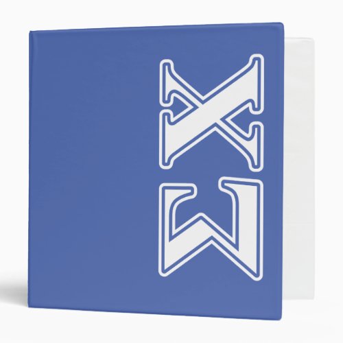 Sigma Chi White and Blue Letters Binder