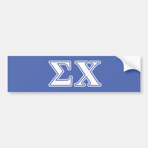 Sigma Chi White and Blue Letters Bumper Sticker