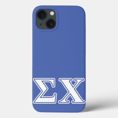 Sigma Chi White and Blue Letters iPhone 13 Case