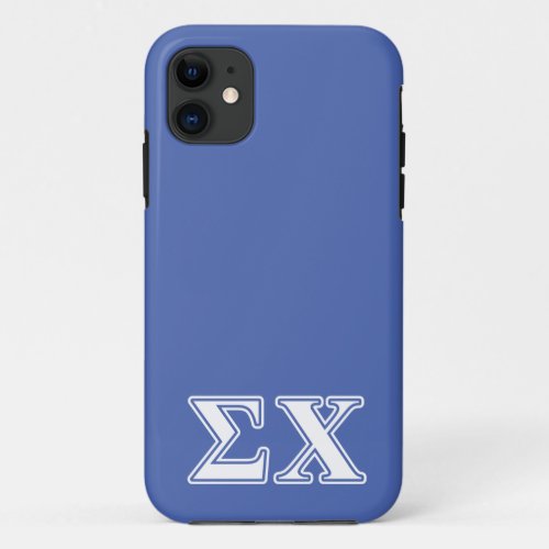 Sigma Chi White and Blue Letters iPhone 11 Case