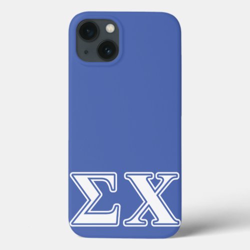 Sigma Chi White and Blue Letters iPhone 13 Case