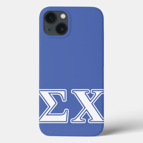 Sigma Chi White and Blue Letters iPhone 13 Case