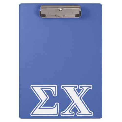 Sigma Chi White and Blue Letters Clipboard