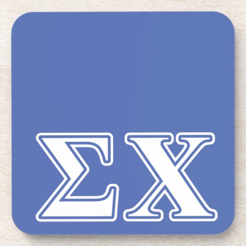 Sigma Chi White and Blue Letters Coaster