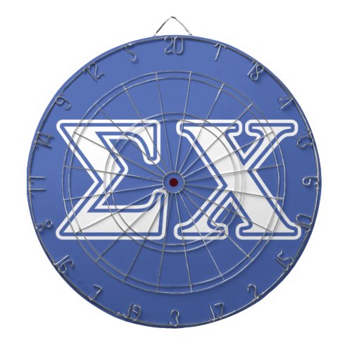 Sigma Chi White and Blue Letters Dartboard With Darts
