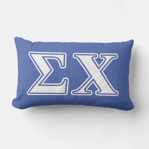 Sigma Chi White and Blue Letters Lumbar Pillow