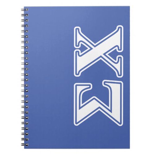 Sigma Chi White and Blue Letters Notebook