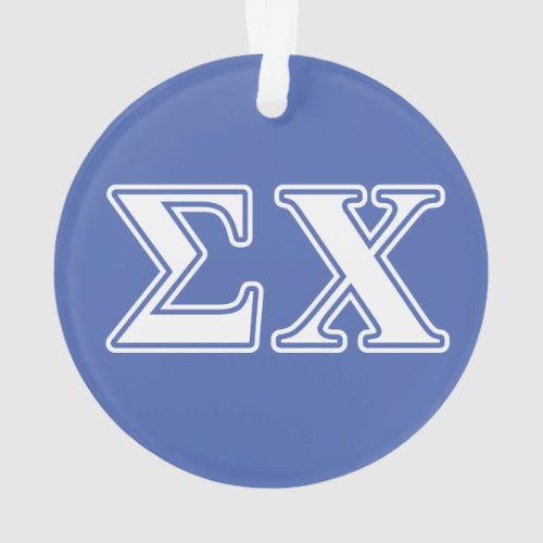 Sigma Chi White and Blue Letters Ornament