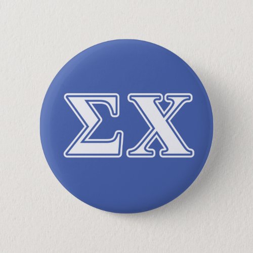 Sigma Chi White and Blue Letters Pinback Button
