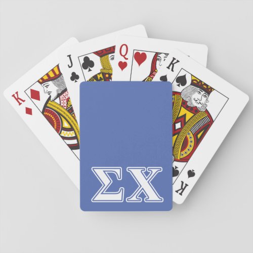 Sigma Chi White and Blue Letters Poker Cards