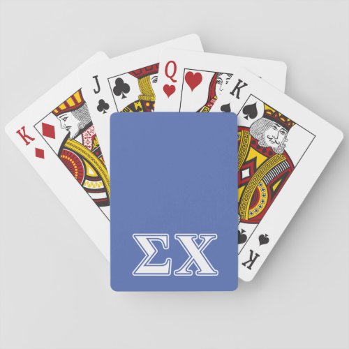 Sigma Chi White and Blue Letters Poker Cards