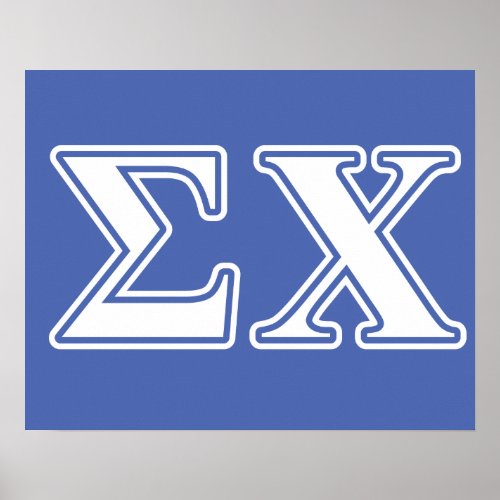 Sigma Chi White and Blue Letters Poster