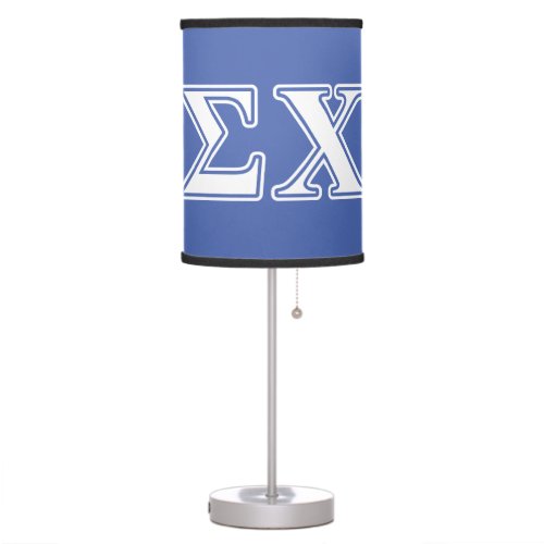 Sigma Chi White and Blue Letters Table Lamp