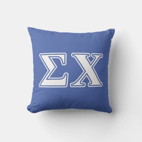 Sigma Chi White and Blue Letters Throw Pillow