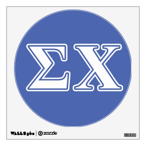 Sigma Chi White and Blue Letters Wall Sticker