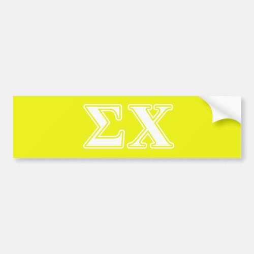 Sigma Chi White and Yellow Letters Bumper Sticker