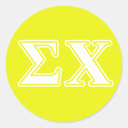 Sigma Chi White and Yellow Letters Classic Round Sticker