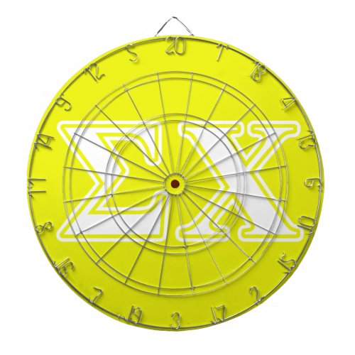 Sigma Chi White and Yellow Letters Dartboard