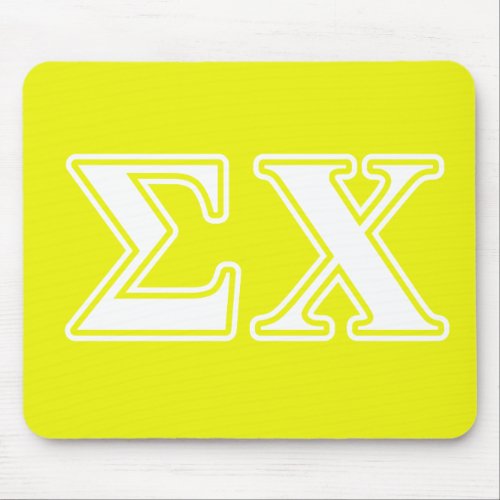 Sigma Chi White and Yellow Letters Mouse Pad