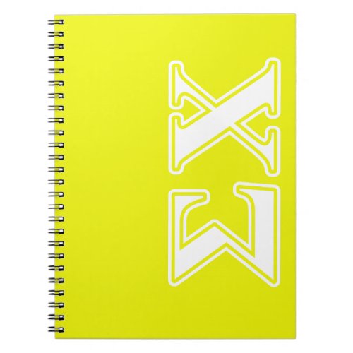 Sigma Chi White and Yellow Letters Notebook