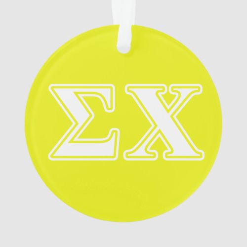 Sigma Chi White and Yellow Letters Ornament