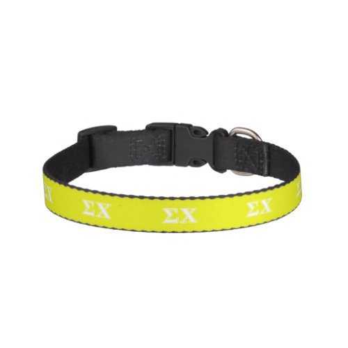 Sigma Chi White and Yellow Letters Pet Collar
