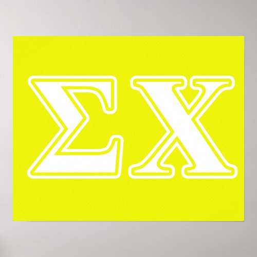 Sigma Chi White and Yellow Letters Poster