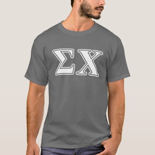 Sigma Chi White and Yellow Letters T_Shirt