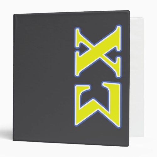 Sigma Chi Yellow and Blue Letters Binder