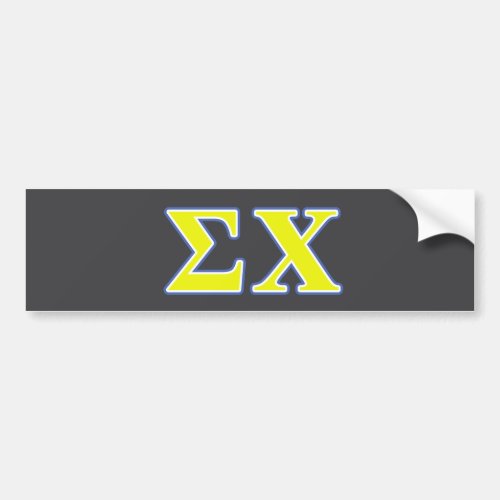 Sigma Chi Yellow and Blue Letters Bumper Sticker