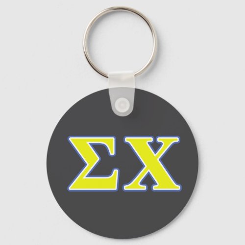 Sigma Chi Yellow and Blue Letters Keychain