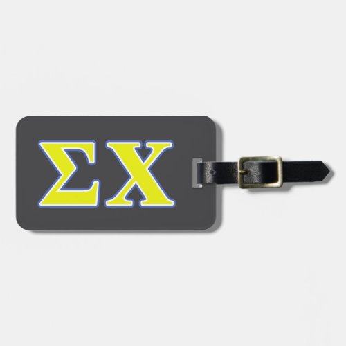 Sigma Chi Yellow and Blue Letters Luggage Tag