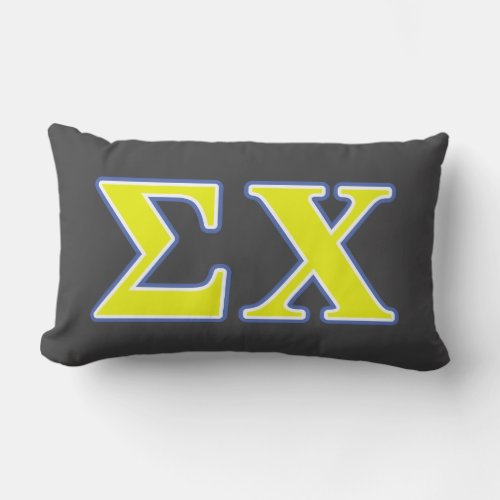 Sigma Chi Yellow and Blue Letters Lumbar Pillow