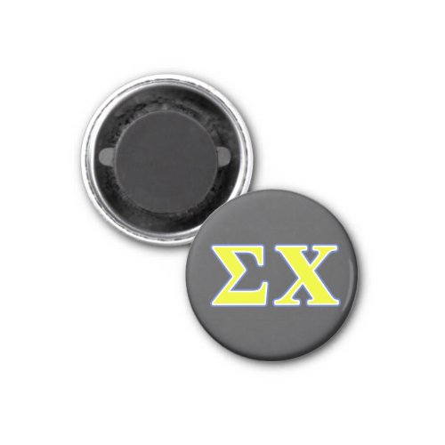 Sigma Chi Yellow and Blue Letters Magnet