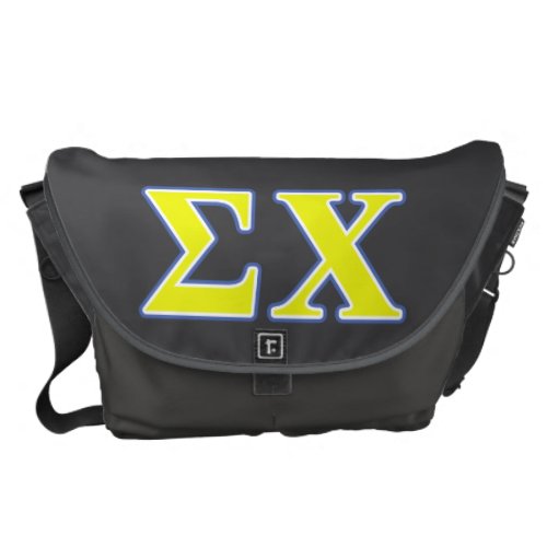 Sigma Chi Yellow and Blue Letters Messenger Bag