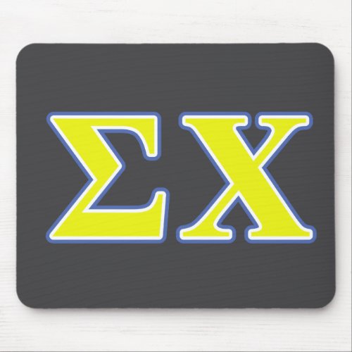 Sigma Chi Yellow and Blue Letters Mouse Pad