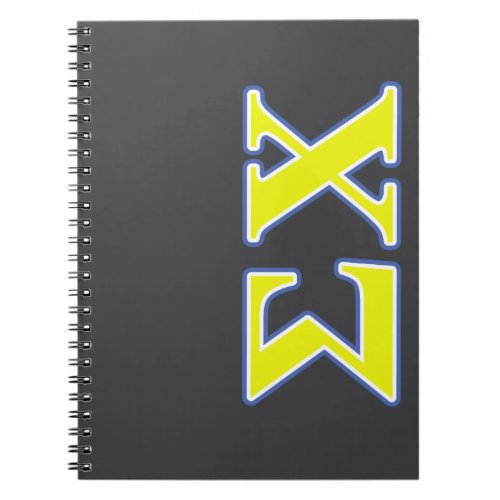 Sigma Chi Yellow and Blue Letters Notebook