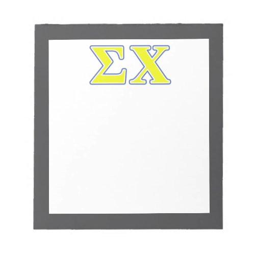 Sigma Chi Yellow and Blue Letters Notepad