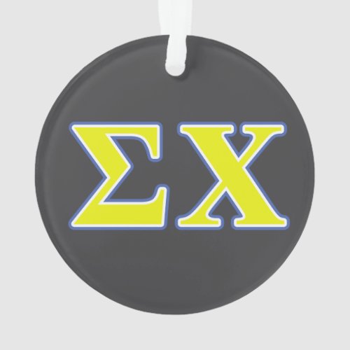 Sigma Chi Yellow and Blue Letters Ornament