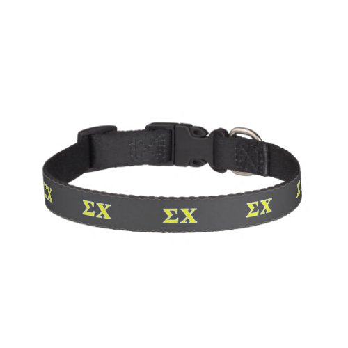 Sigma Chi Yellow and Blue Letters Pet Collar