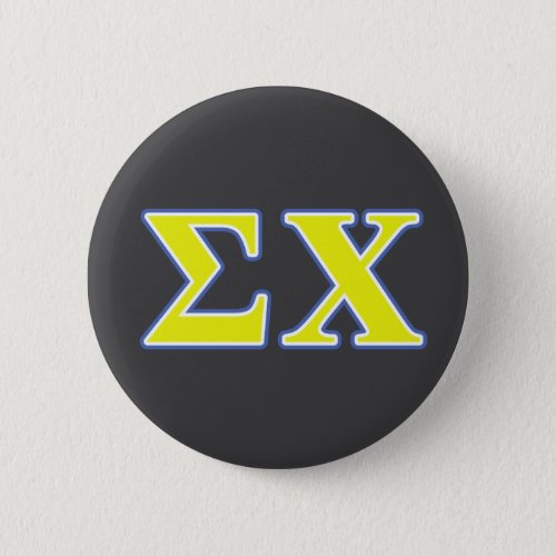 Sigma Chi Yellow and Blue Letters Pinback Button