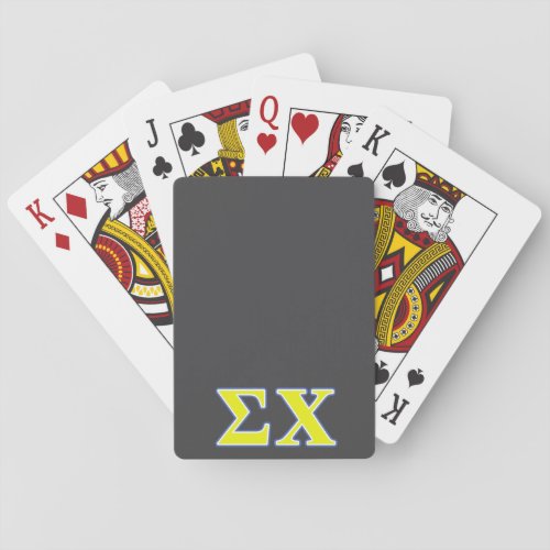 Sigma Chi Yellow and Blue Letters Poker Cards