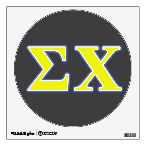Sigma Chi Yellow and Blue Letters Wall Sticker