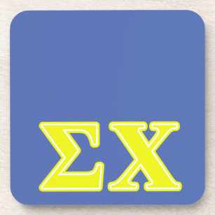 Sigma Chi Yellow Letters Coaster