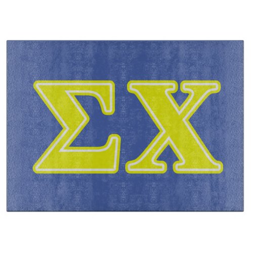 Sigma Chi Yellow Letters Cutting Board